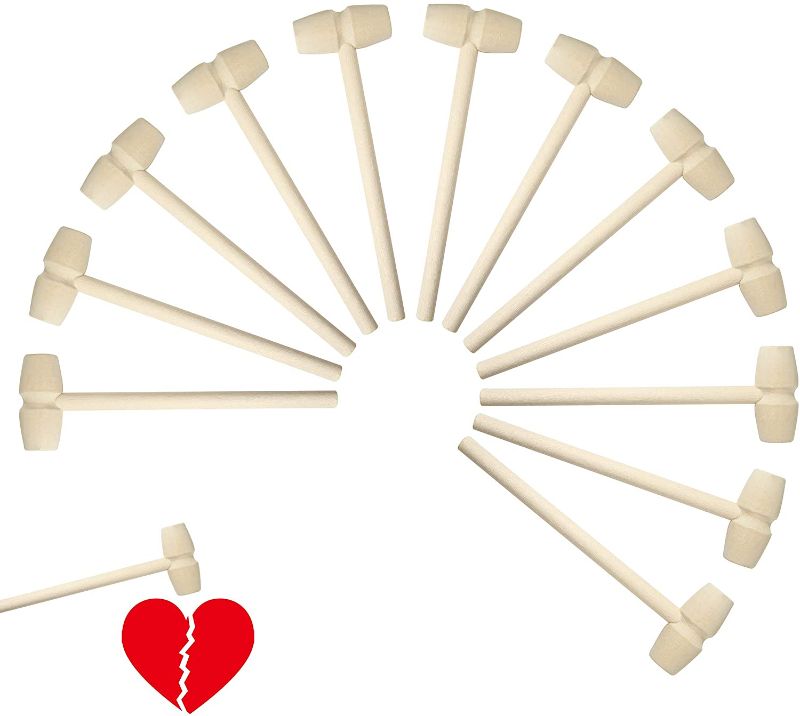 Photo 1 of 12 Pcs Mini Wooden Hammers for Chocolate, Small Wood Toy Mallets for Kids
2 PACK