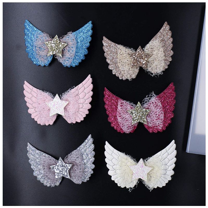 Photo 1 of Zapire 3.35 inch Baby Girls Hair Bows Clips Lace Butterfly Barrettes No Slip Hair Clips for Little Girls Hair Accessories 2 pack 