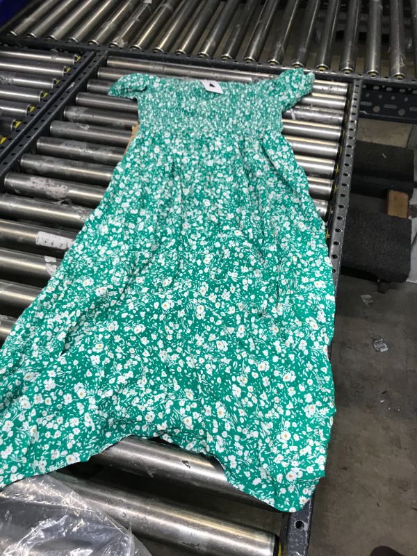 Photo 1 of green flower pattern sun dress --size large 