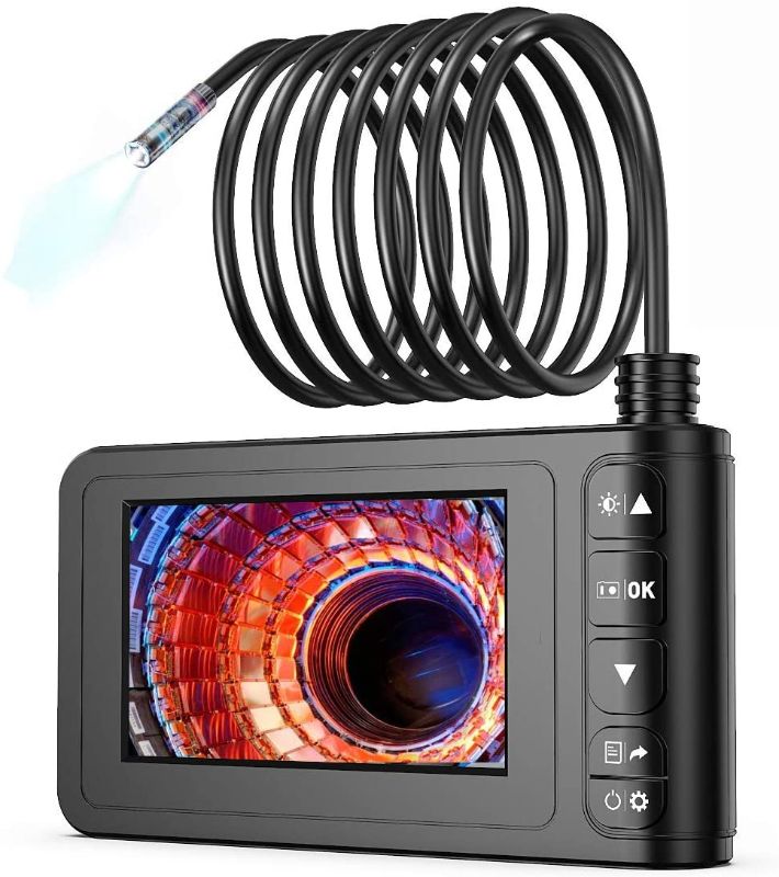 Photo 1 of Industrial Endoscope, SKYBASIC Digital Borescope Sewer Camera IP67 Waterproof 4.3 Inch LCD Screen HD Snake Camera Inspection Camera with 6 LED Lights, Semi-Rigid Cable, 32GB Card and Tool -16.5FT
