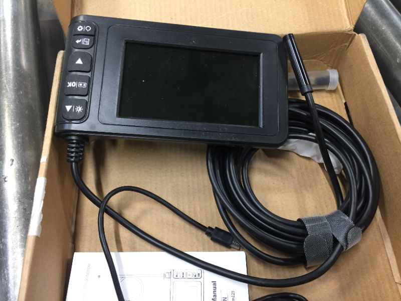 Photo 1 of Industrial Endoscope, SKYBASIC Digital Borescope Sewer Camera IP67 Waterproof 4.3 Inch LCD Screen HD Snake Camera Inspection Camera with 6 LED Lights, Semi-Rigid Cable, 32GB Card and Tool -16.5FT
