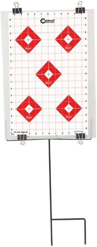 Photo 4 of Caldwell Ultra Portable Target Stand with Tear Down Design and Targets for Outdoor, Range, Shooting and Hunting, 12" x 18" , white, red
