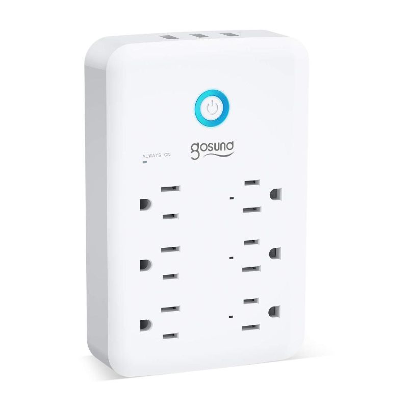 Photo 1 of ***new open for photo *** Gosund Smart Wall Outlet Extender (15A/1800W), Multi WiFi Plug with 3 USB Ports (5V/3A 24W) and 6 Outlet Wall Adapter Plug Expanders Surge Protector Works with Alexa and Google Home
