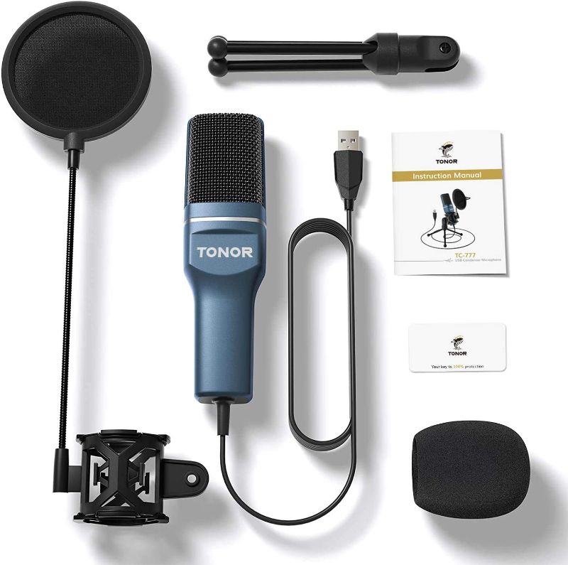 Photo 2 of ***factory sealed*** USB Microphone, TONOR Computer Cardioid Condenser PC Gaming Mic with Tripod Stand & Pop Filter for Streaming, Podcasting, Vocal Recording, Compatible with Laptop Desktop Windows Computer, TC-777
