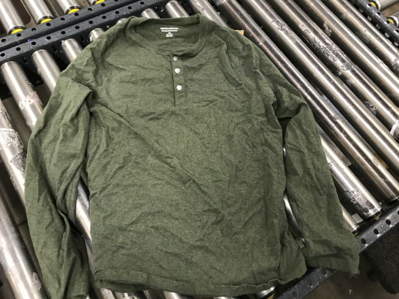 Photo 1 of amazon essentials green long sleeve shirt -- size large 