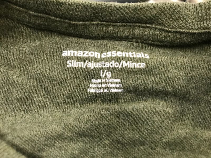 Photo 2 of amazon essentials green long sleeve shirt -- size large 