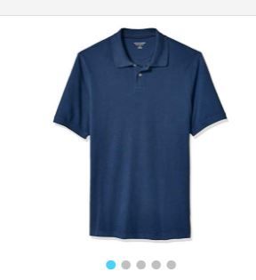 Photo 1 of Amazon Essentials Men's Regular-Fit Cotton Pique Polo Shirt, -Cadet Blue, Large
