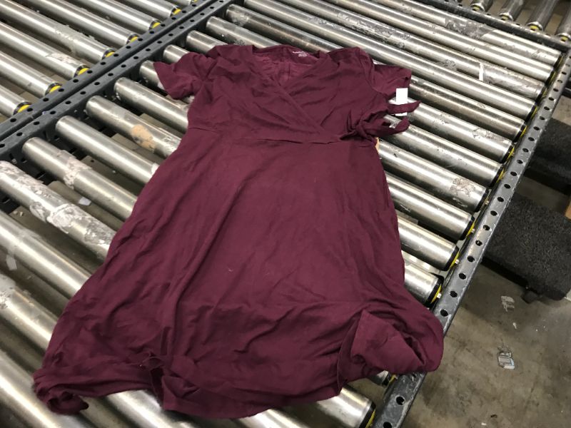 Photo 2 of amazon essential burgundy dress --size small 