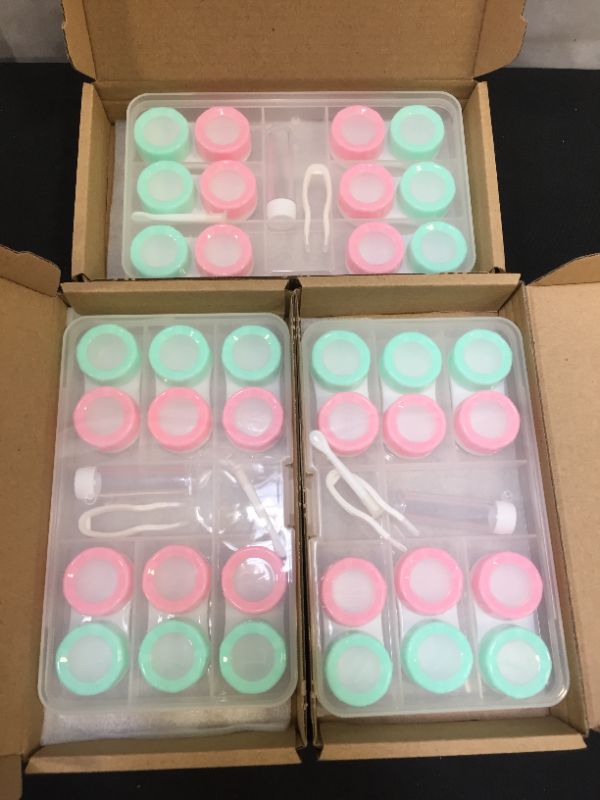 Photo 1 of 3 SETS OF MISC PACK FOR CONTACTS -- PINK AND MINT 