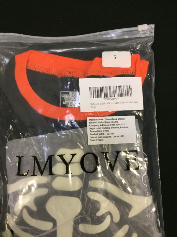 Photo 1 of LMYOVE GLOW IN THE DARK SKELETON BOYS PAJAMAS SET SIZE 5 