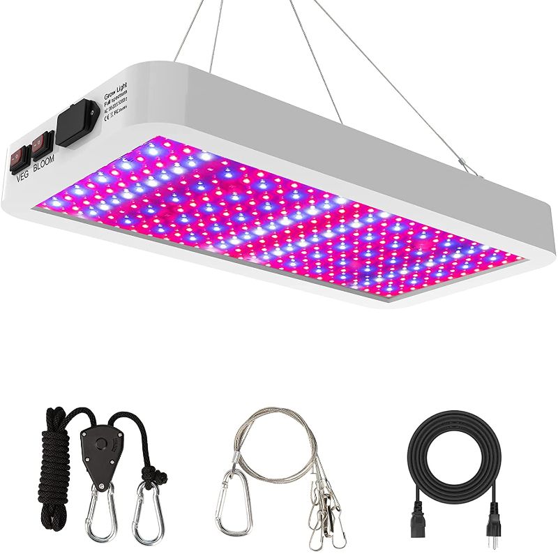 Photo 1 of LED Grow Light, Mutois GL-720W led Full Spectrum Grow Light, Indoor Grow Light with Veg Bloom Double-Switch and Daisy Chain, Plant Growing Light for Indoor Plants Veg and Flower
