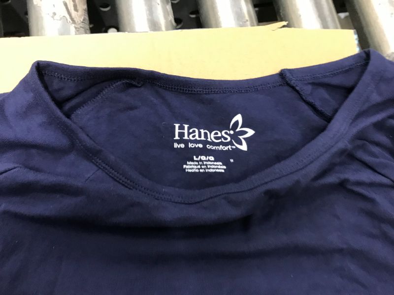 Photo 2 of dark navy blue Haynes shirt -- size large 