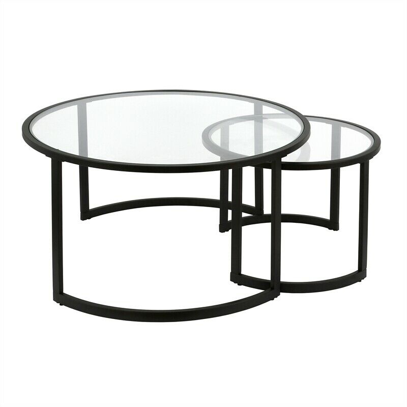 Photo 1 of Henn&Hart 18.5" Nested Round Metal Black Coffee Table Black Bronze
