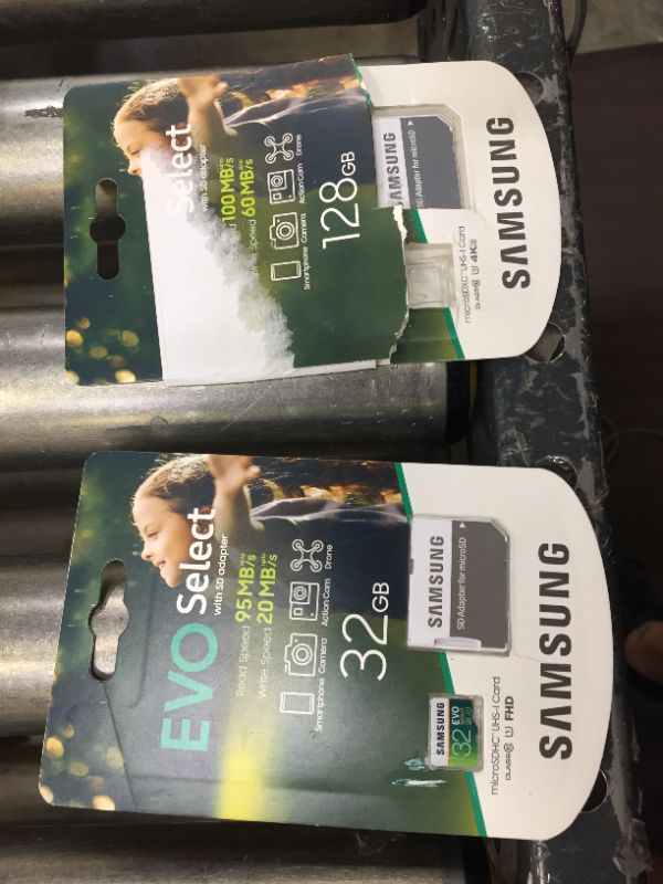 Photo 1 of 2 pack of Samsung EVO Select 32GB microSDHC memory cards