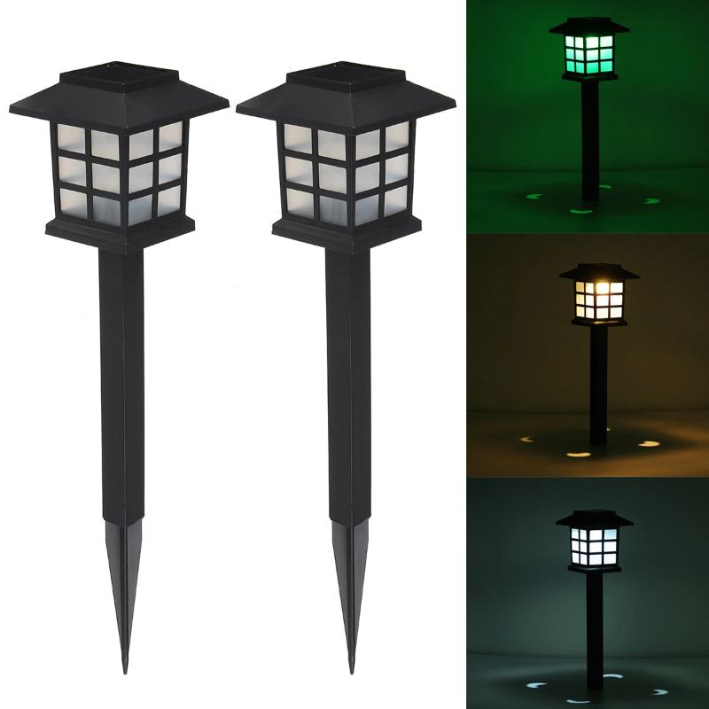 Photo 1 of 2Pcs Solar Power LED Garden Yard Lawn Path Fence Ground Light White/Warm white/Multicolor for Garden Yard Patio Lawn Pathways - Multicolor
