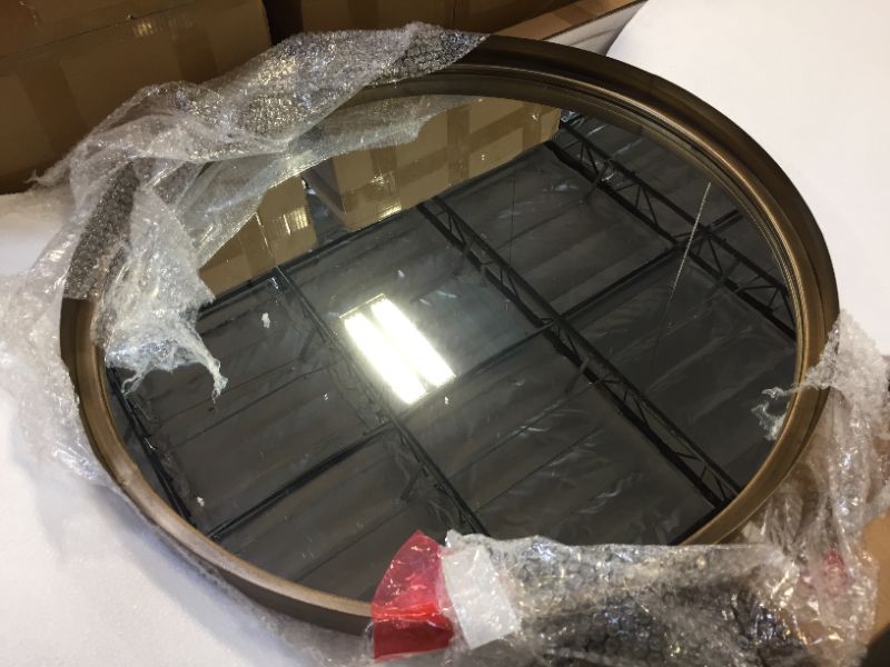 Photo 1 of Artisasset 31.5" x 0.75" x 31.5" Round Wall Mirror, Gold
