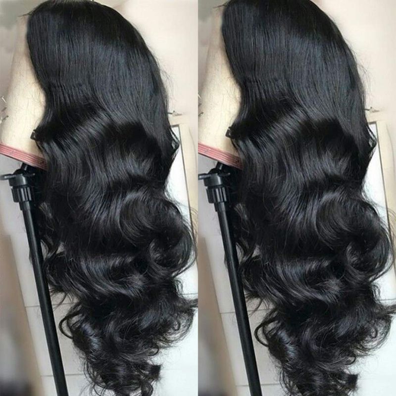 Photo 1 of case of 100 28 inch 4x4 Lace Front Body Wave Hair Wigs Pre Plucked Hairline Lace Front Wigs With Baby Hair