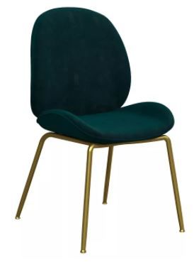 Photo 1 of Astor Velvet Upholstered Dining Chair with Brass Metal Legs - CosmoLiving by Cosmopolitan
