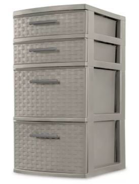 Photo 1 of 4 Drawer Medium Weave Tower Storage Cart - Room Essentials™
