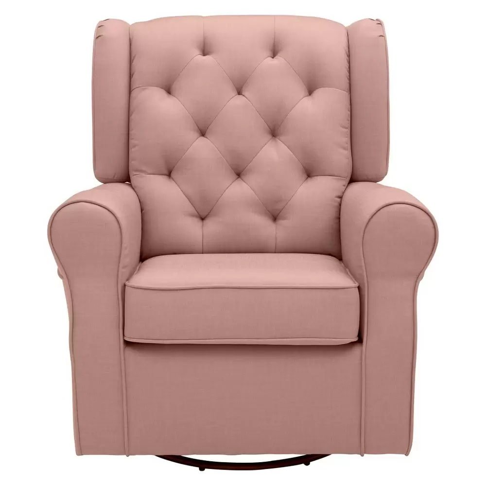 Photo 1 of Delta Children Emma Nursery Glider Swivel Rocker Chair - Blush