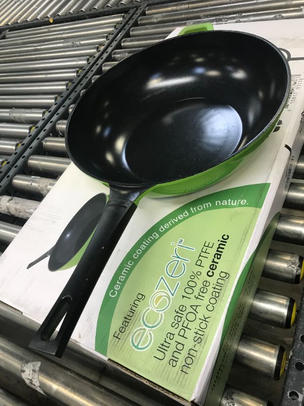 Photo 2 of 14" Green Earth Wok by Ozeri, with Smooth Ceramic Non-Stick Coating (100% PTFE and PFOA Free)
