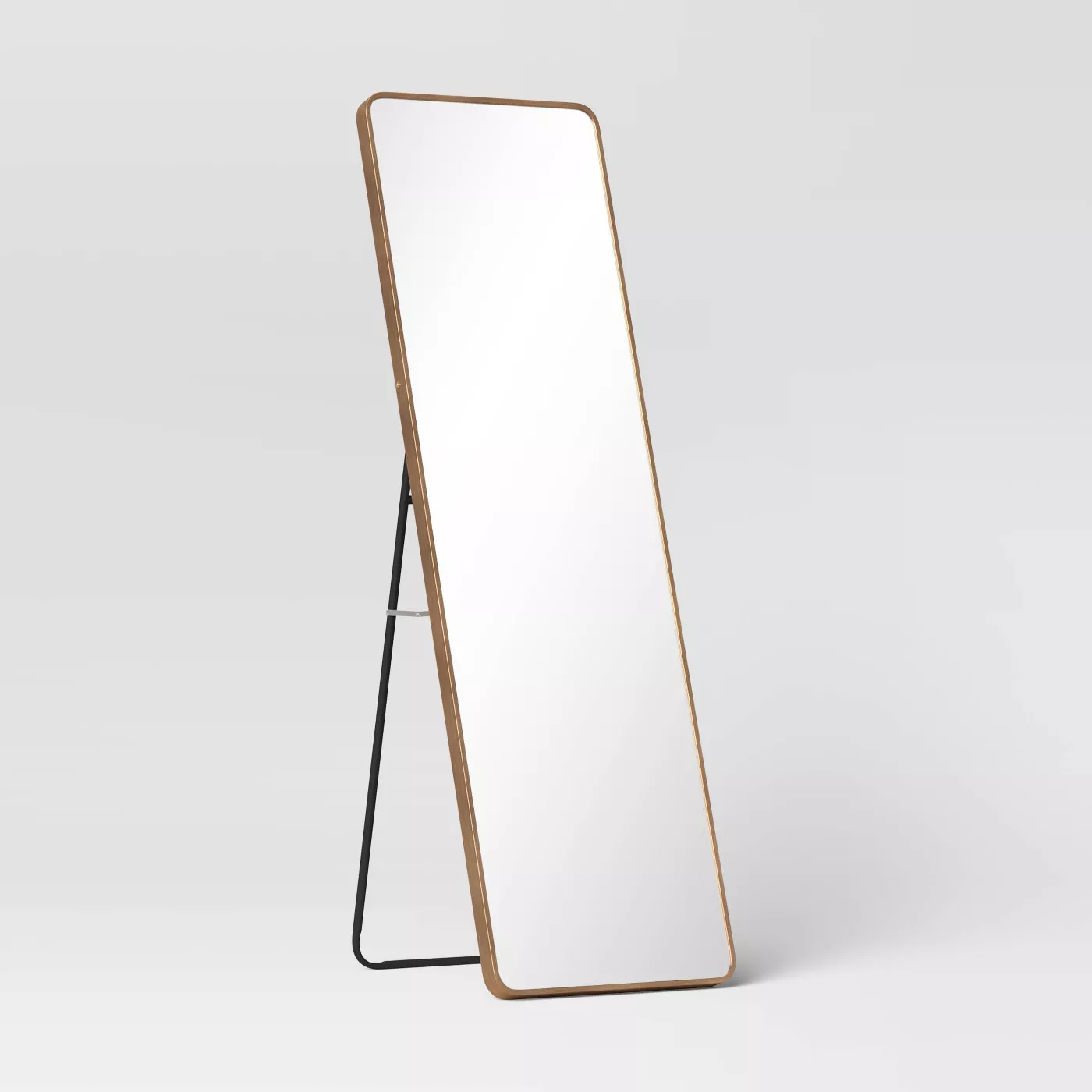 Photo 1 of 18" x 60" Metal Aluminum Cheval Floor Mirror Brass - Threshold™
