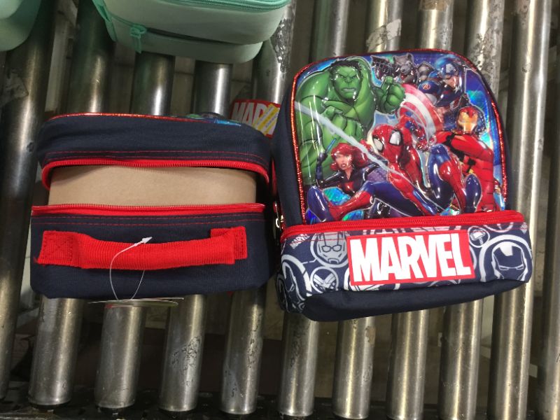 Photo 2 of 2PACK Marvel Universe 6D Laser Dual Compartment Lunch Bag - Navy
