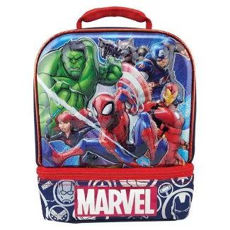 Photo 1 of 2PACK Marvel Universe 6D Laser Dual Compartment Lunch Bag - Navy
