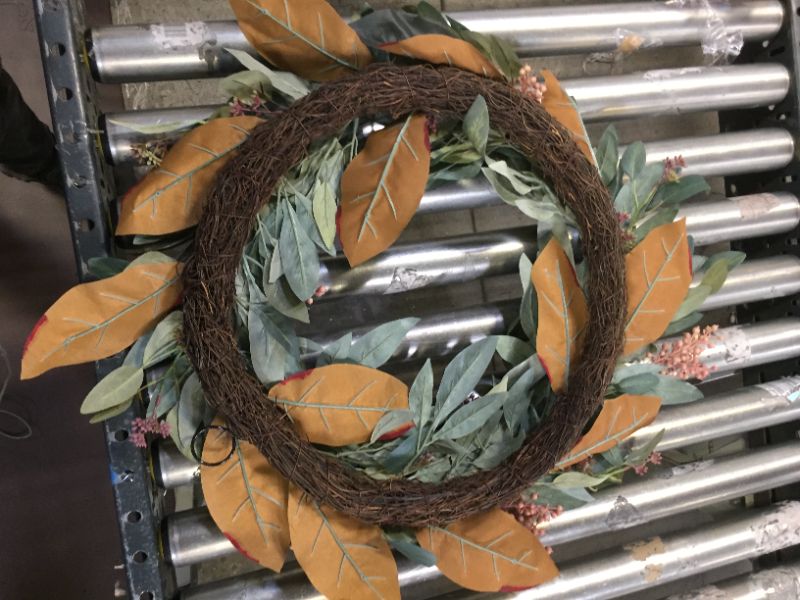 Photo 2 of 24" Faux Seeded Eucalyptus Wreath - Hearth & Hand™ with Magnolia
