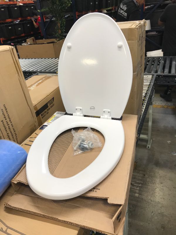 Photo 2 of Bemis 1500EC 390 Lift-Off Wood Elongated Toilet SEAT, Cotton White