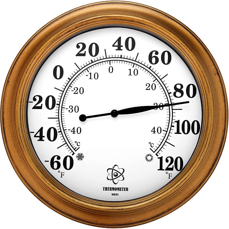 Photo 1 of MIKSUS 15.3" New Premium Wall Thermometer Indoor Outdoor Large Decorative (Upgraded Accuracy and Design)
