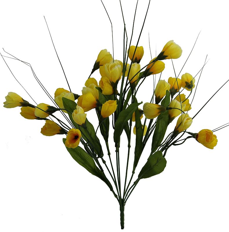 Photo 1 of admired by nature artificial 9 stem crocus brush yellow four pack 