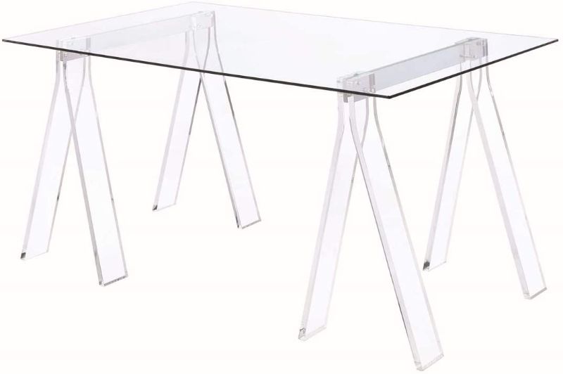 Photo 1 of Coaster Home Office Amaturo Clear Acrylic Sawhorse Writing Desk 801535 at Aaron's Fine Furniture
(( BOX 2 OF 2 ))
[[ MISSING TABLE ]]