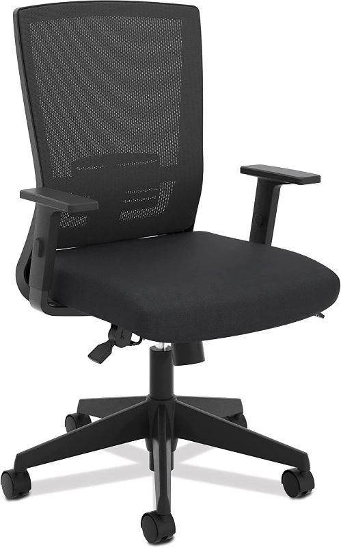 Photo 1 of HON Entire Mesh Task Chair - High Back Work Chair with Adjustable Arms, Black (HVL541)