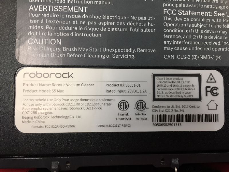 Photo 9 of Roborock S5 MAX Robot Vacuum and Mop Cleaner, Self-Charging Robotic Vacuum, Lidar Navigation, Selective Room Cleaning, No-mop Zones, 2000Pa Powerful Suction, 180mins Runtime, Works with Alexa
**NORMAL USE**