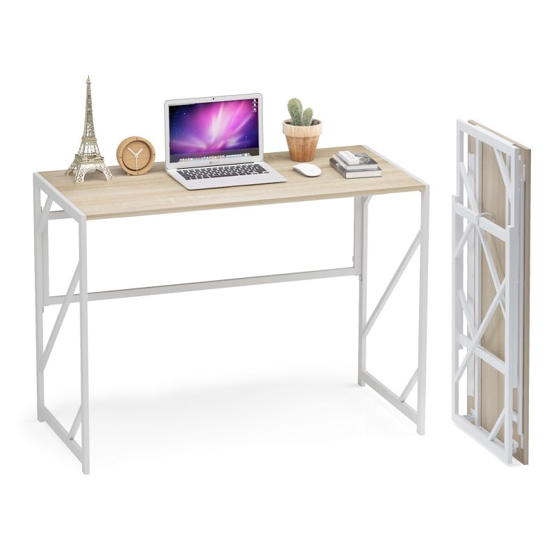 Photo 1 of Elephance Folding Computer Desk Simple Study PC Laptop Wood Table Home Office