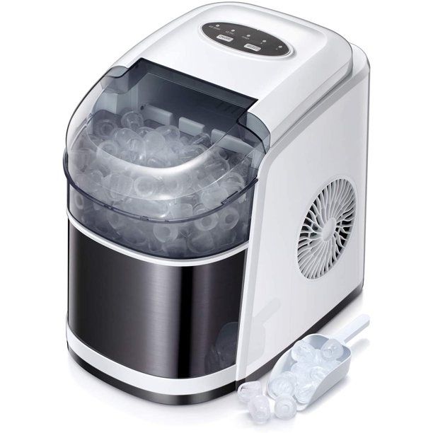 Photo 1 of Antarctic Star Ice Maker Machine Countertop,Portable Automatic 9 Ice Cubes Ready in 8 Minutes,Makes 26 lbs of Ice per 24 Hours,Self-clean,See-through Lid For Home/Bar/Party White