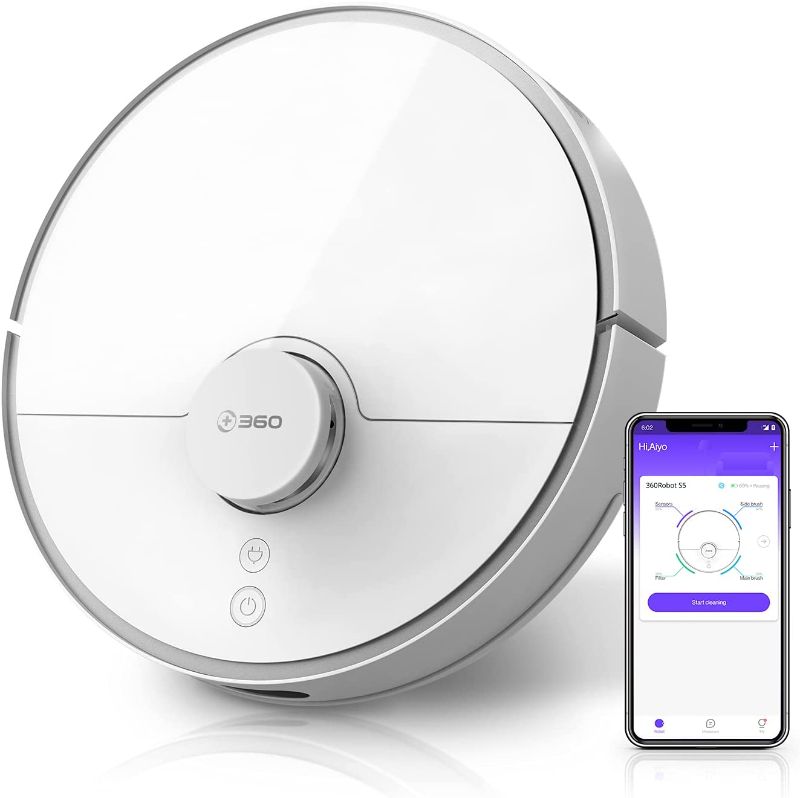 Photo 1 of 360 S5 LiDAR Robot Vacuum with Mapping Technology,2200Pa, Selective Room Cleaning, Schedule, Multi-Floor Mapping, No-Go Zones, Self Charge and Resume, Automatic Carpet Boost, Compatible with Alexa
