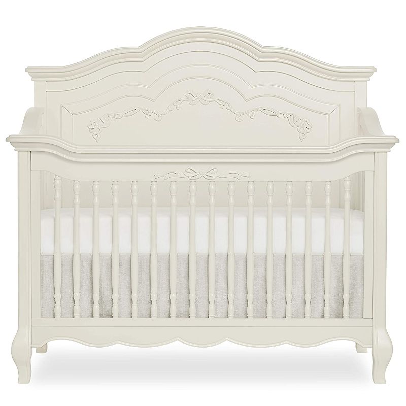 Photo 1 of Evolur Aurora Deluxe Edition 5 in 1 Curved Convertible Crib I Fairytale Nursery I Curved Headboard & Footboard, French White --FACTORY SEALED, OPENED FOR PICTURES
