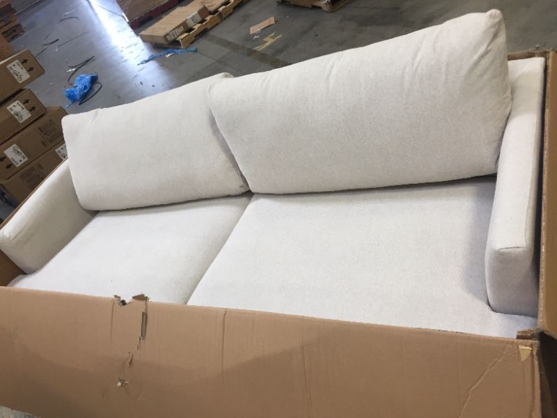 Photo 5 of Amazon Brand – Rivet Canton Deep Mid-Century Modern Sofa Couch, 88.6"W, White

