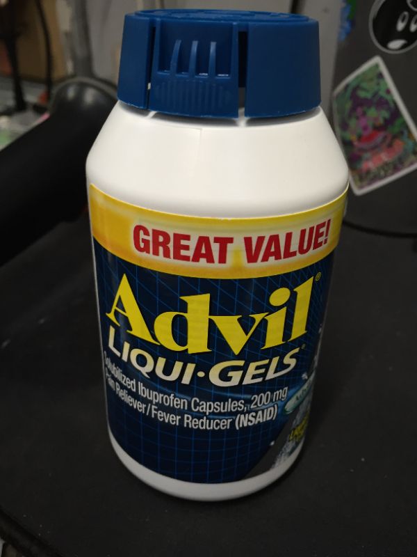 Photo 2 of Advil Liqui Gels Pain Reliever and Fever Reducer Ibuprofen 200mg Fast Pain Relief, Liqui-gel Minis, 200 Count
