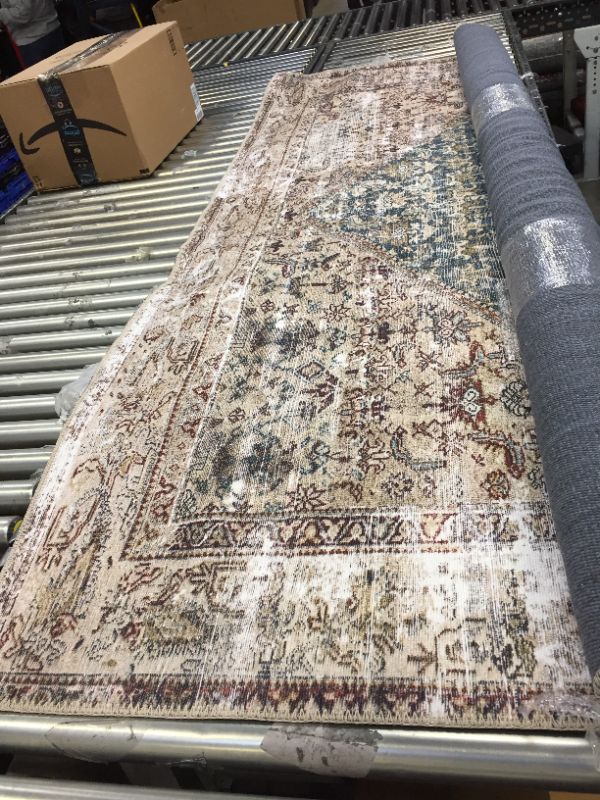 Photo 1 of Amber Lewis x Loloi Georgie Collection GER-04 Teal / Antique 8'4" x 11'6" Area Rug