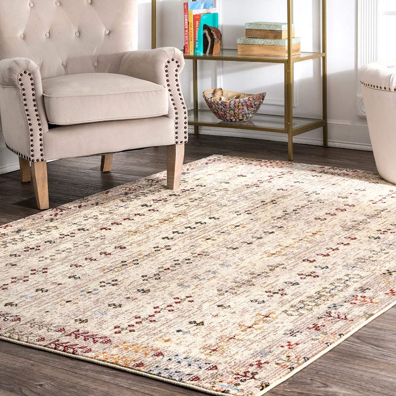 Photo 1 of Deliah Transitional Tribal Beige 8 ft. x 10 ft. Area Rug
