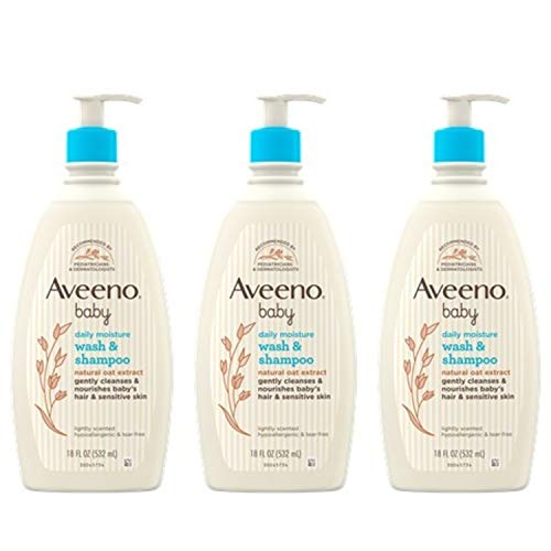 Photo 1 of AVEENO BABY GENTLE BODY WASH & SHAMPOO WITH NATURAL OAT EXTRACT, TEAR-FREE, PARABEN-FREE & PHTHALATE-FREE FORMULA FOR BABY’S SENSITIVE HAIR & BODY, LIGHTLY SCENTED, 3 X 18 FL. OZ