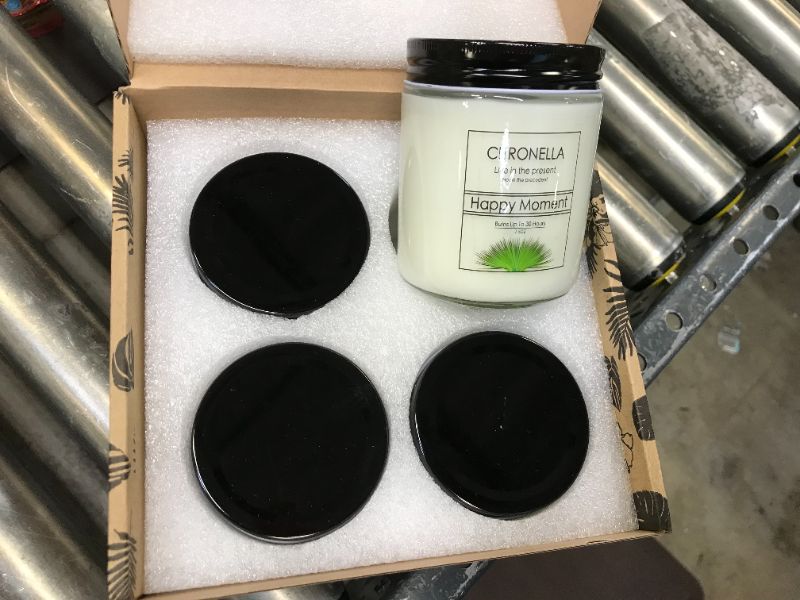 Photo 2 of 4 Pack Citronella Candles Set, 7.5Oz Large Jar Candle Soy Wax for Outdoor and Indoor Garden Balcony
