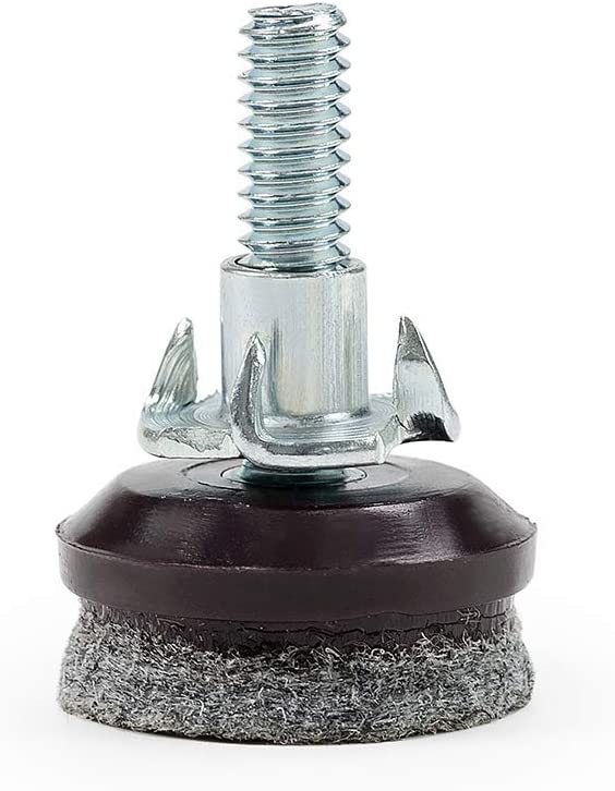 Photo 1 of Adjustable Furniture Levelers with High Density Felt Floor Protectors, Furniture Feet Table with Threaded Shank T-Nuts. Chair Leveler with 5/16-18,High 1.5 inch, Thread 1 inch,12 PCS
