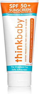 Photo 1 of Baby Sunscreen Natural Sunblock from Thinkbaby, Safe, Water Resistant Sunscreen - SPF 50+ (6 ounce)