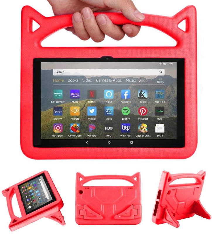 Photo 1 of 2020 All-New Fire HD 8 Case,Fire HD 8 Tablet Case - Riaour Kids Shock Proof Protective Cover Case for HD 8 Tablet (10th Generation, 2020 Release)-Red