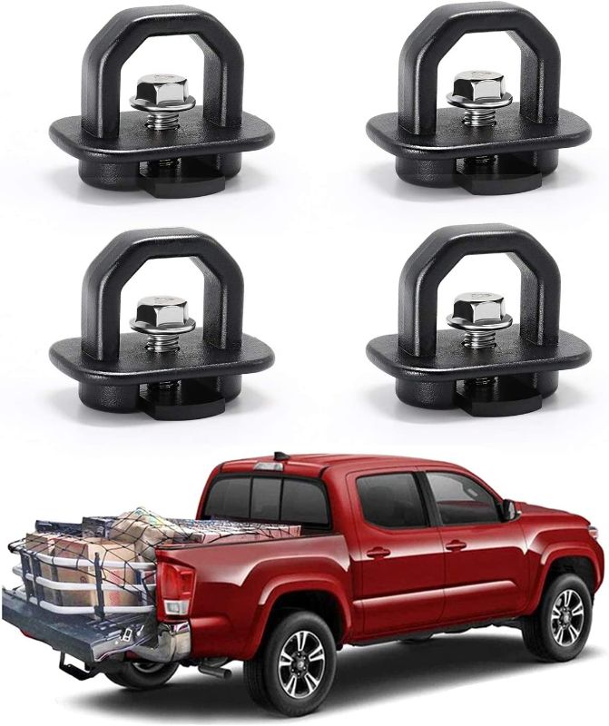 Photo 1 of 4 Pack Truck Tie Downs Anchors Pickup Truck Bed Top Side Wall Tie-Down Stake Aluminium Cargo Trailer Anchor Point D Ring Hook Fits 07-19 Chevy Silverado/GMC Sierra/15-19 Chevy Colorado/GMC Canyon