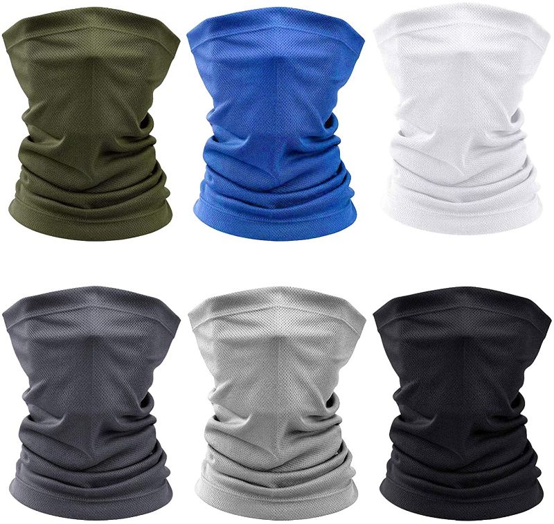 Photo 1 of 6 Pieces Face Cover Sun UV Protection Face Mask Neck Gaiter Scarf Sunscreen Breathable Bandana for Hot Summer Cycling Hiking Fishing